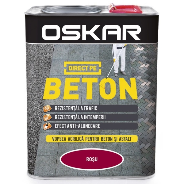 Oskar Vopsea Acrilica Direct Pe Beton Rosu 2.5L 5012515